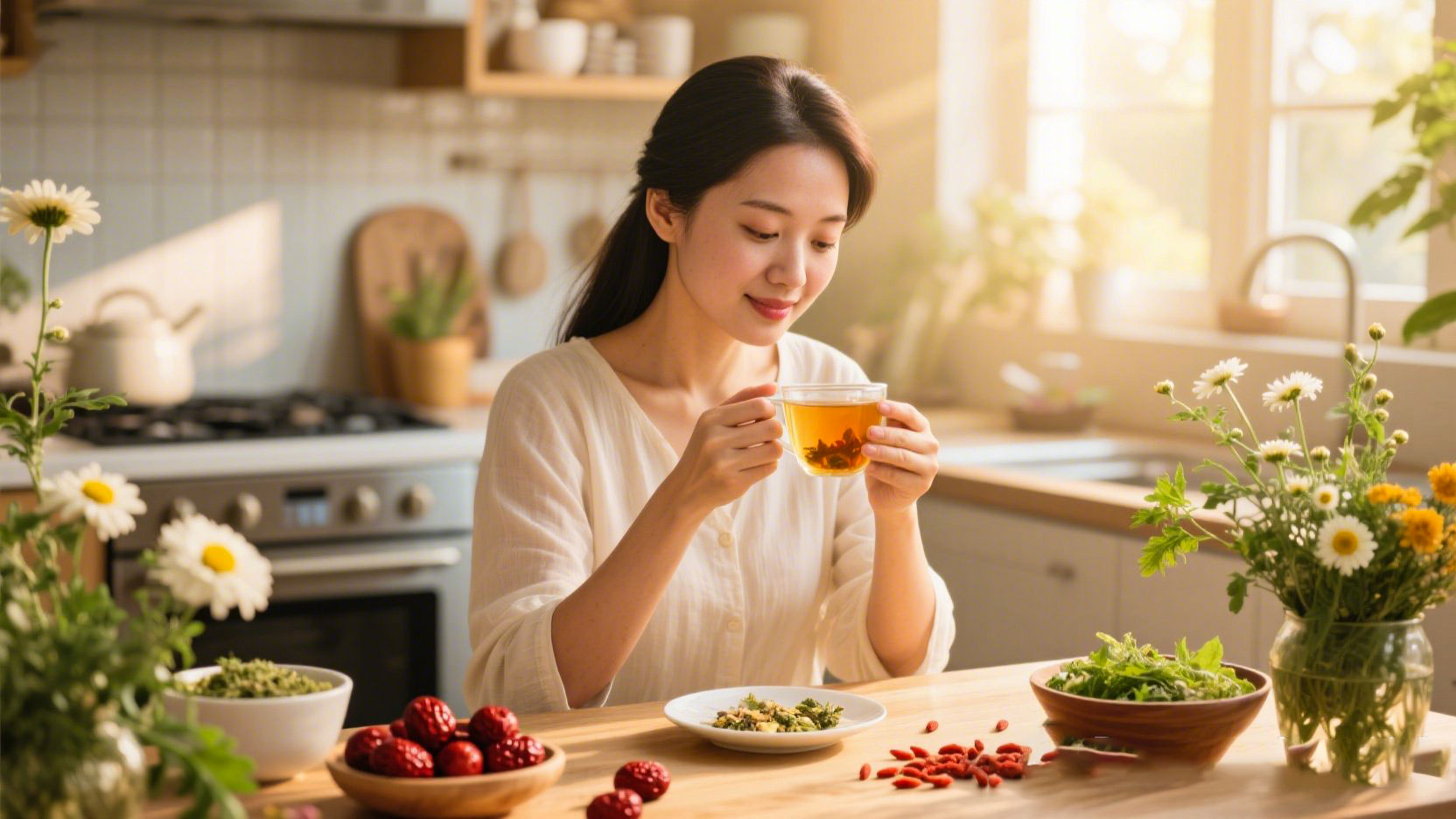 Người uống Mộc Tiên Trà