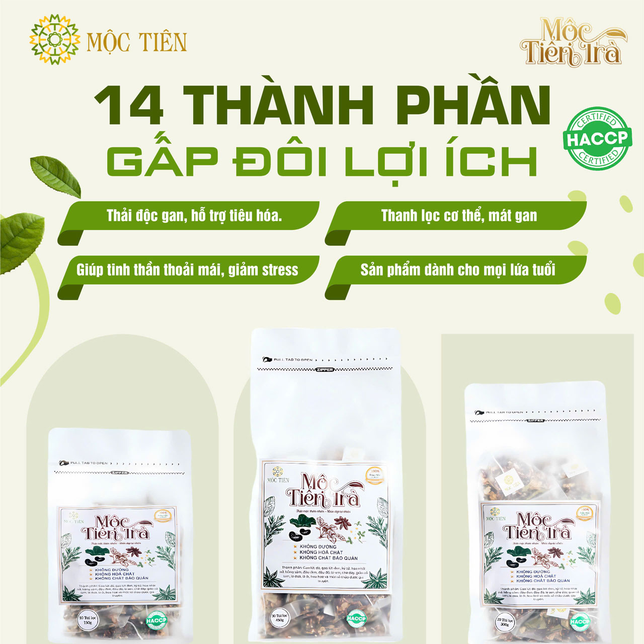 Mộc tiên trà Túi Zip 111