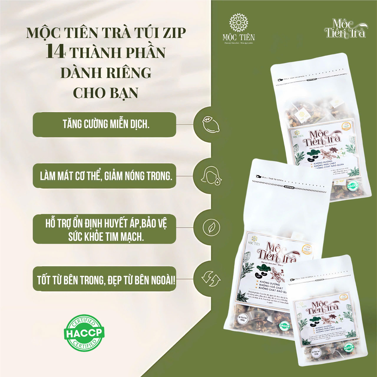 Mộc tiên trà Túi Zip 3