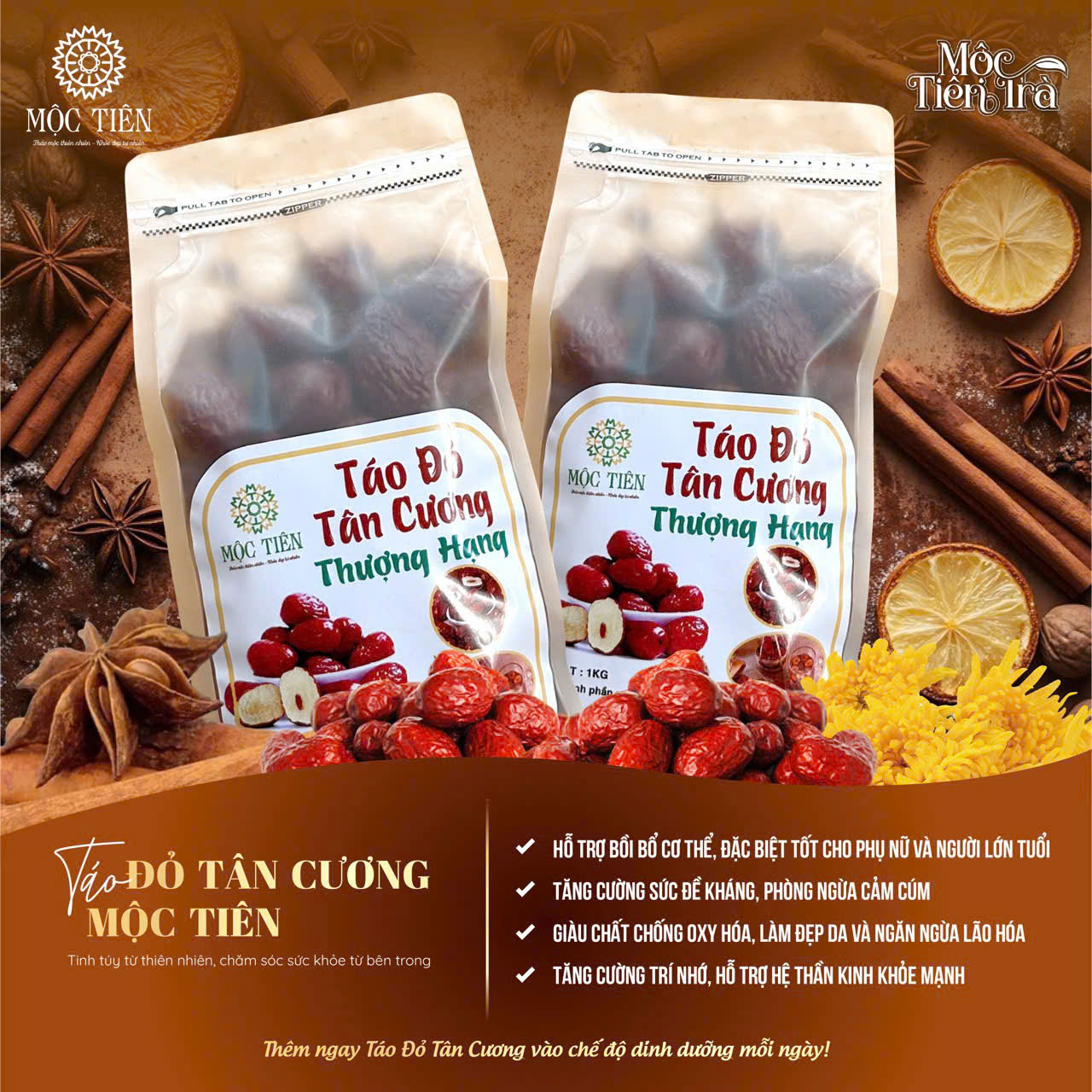 Táo đỏ Tân Cương Mộc Tiên Trà